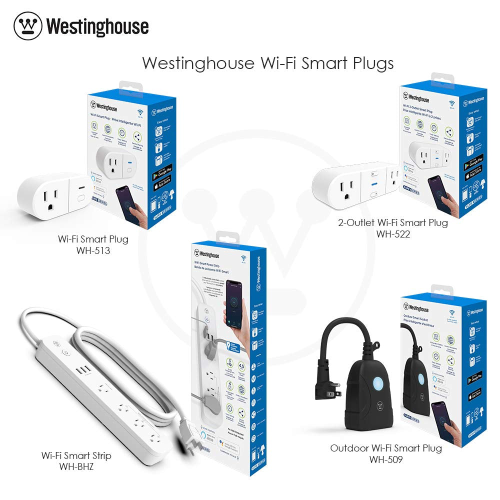 94013 WH-522 Wi-Fi Smart Plug, Compatible with Alexa, Google Home & IFTT, No Hub Required, White
