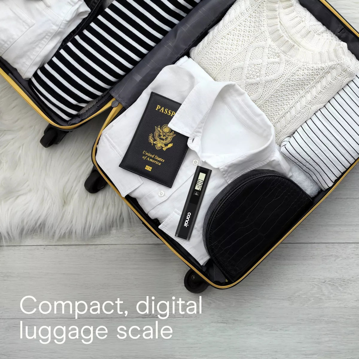 Travel Smart Digital  Scale - Black: Maximum Capacity 80 Lbs, Solid Pattern