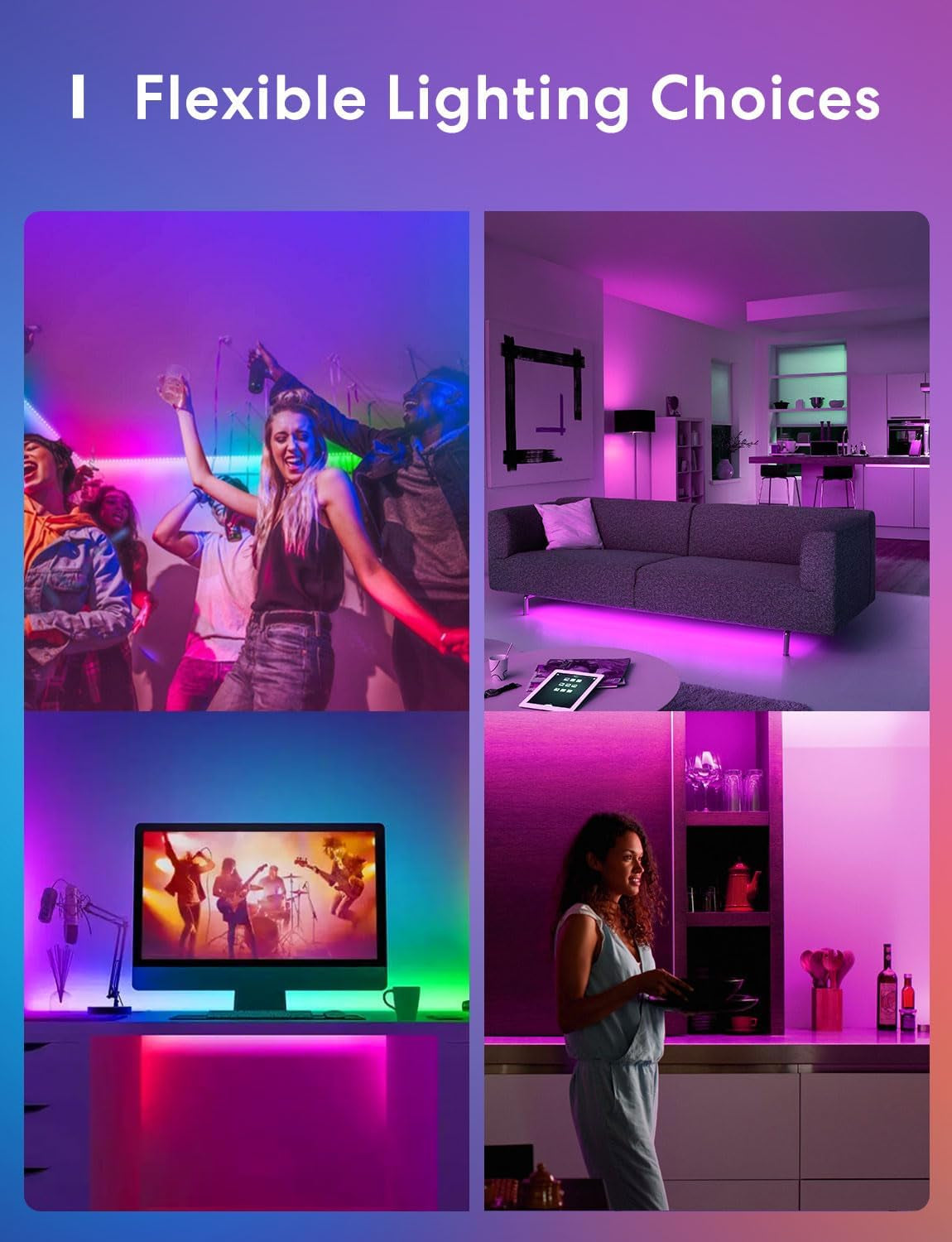 Smart LED Strip Lights, 16.4Ft, Work with Apple Homekit