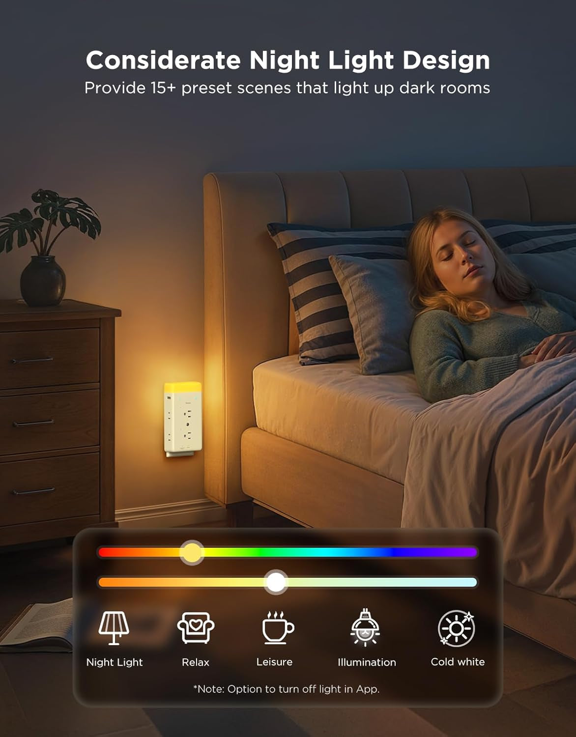 Govee Smart Plug Outlet Extender with RGB Night Light and Triple Socket Design