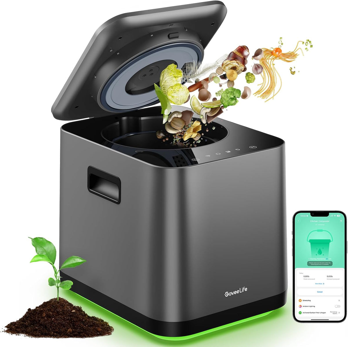 Transform Your Kitchen Waste into Nutrient-Rich Fertilizer with the GoveeLife Enhanced Electric Composter