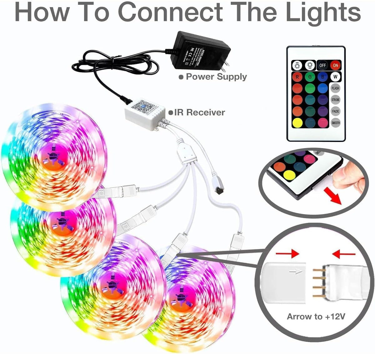 Led Lights for Bedroom 400Ft, Smart Led Strip Lights with App Control Remote, RGB LED Light Strips, 24V Led Strip Lights for Room and Holiday Decoration(4 Rolls of 100Ft)