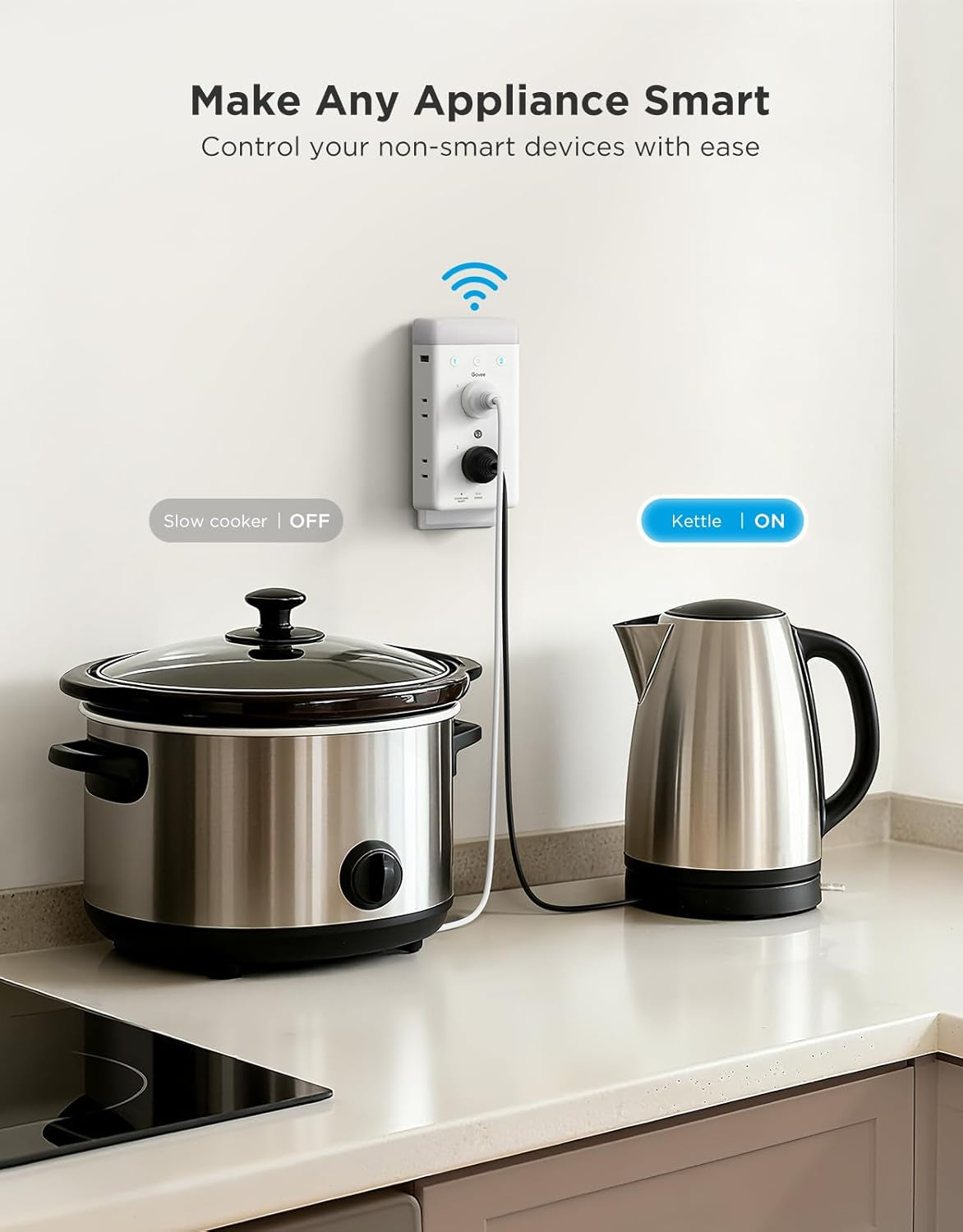 Govee Smart Plug Outlet Extender with RGB Night Light and Triple Socket Design