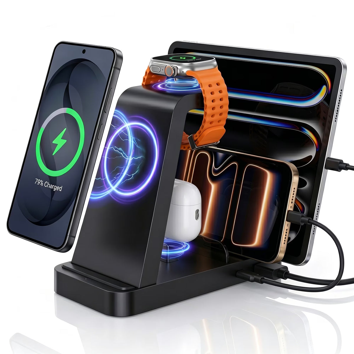 Wireless Charger for Samsung - 5 in 1Charging Station for Galaxy S26 Ultra/S25/S24 & Galaxy Watch, Charging Dock Stand for Android Multiple Devices