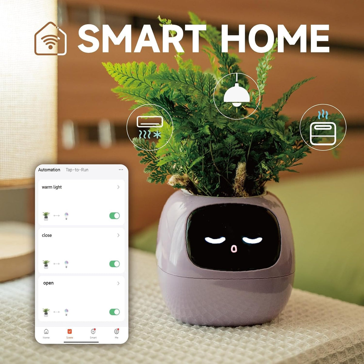 Smart Pet Planter APP AI Robot Garden Flower Pot Gift, Green