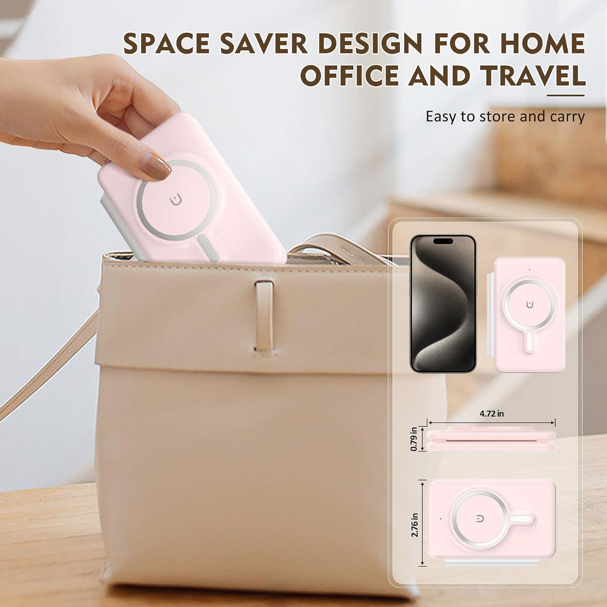 3-in-1 Wireless Charging Station for iPhone 12-17 Pro Max, Foldable Magnetic Charger Pad for Apple Watch and AirPods, Fast Charging Dock for Home and Travel