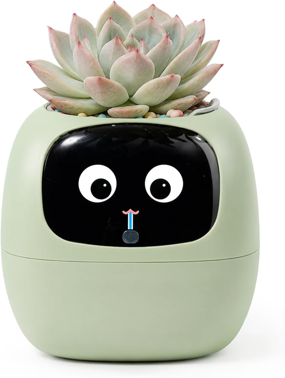 Smart Pet Planter APP AI Robot Garden Flower Pot Gift, Green