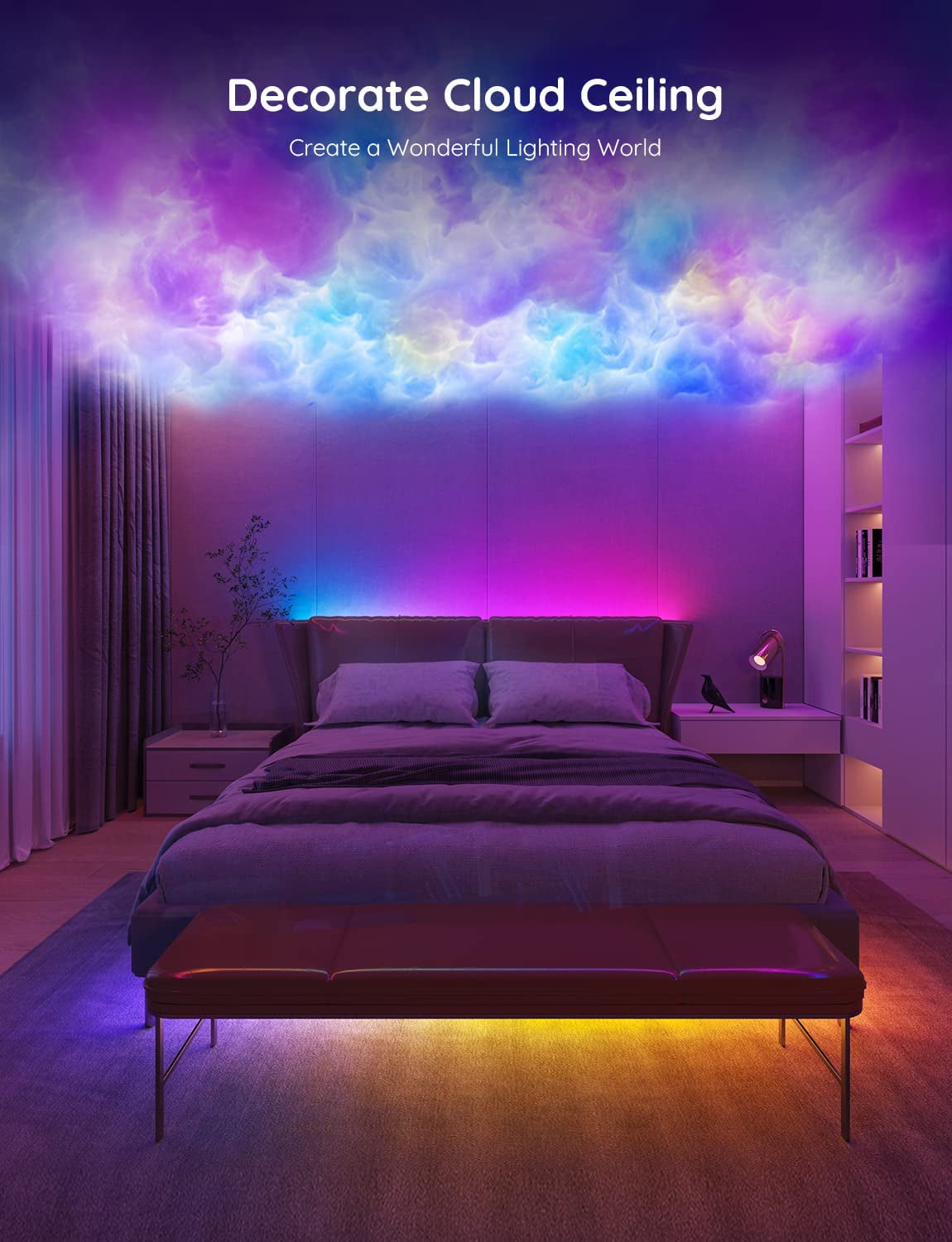 Govee 65.6Ft RGBIC LED Strip Lights, Work with Alexa and Google Assistant