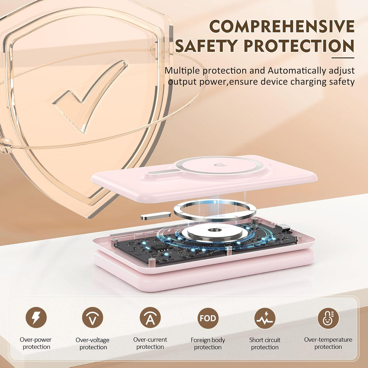 3-in-1 Wireless Charging Station for iPhone 12-17 Pro Max, Foldable Magnetic Charger Pad for Apple Watch and AirPods, Fast Charging Dock for Home and Travel