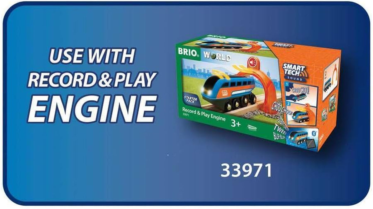 BRIO 33973 Smart Tech Sound Action Tunnel Station | Wooden Toy Train Set for Kids Age 3 and Up