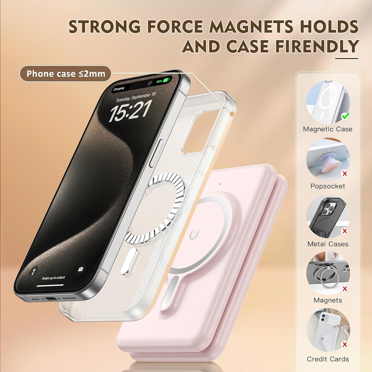3-in-1 Wireless Charging Station for iPhone 12-17 Pro Max, Foldable Magnetic Charger Pad for Apple Watch and AirPods, Fast Charging Dock for Home and Travel