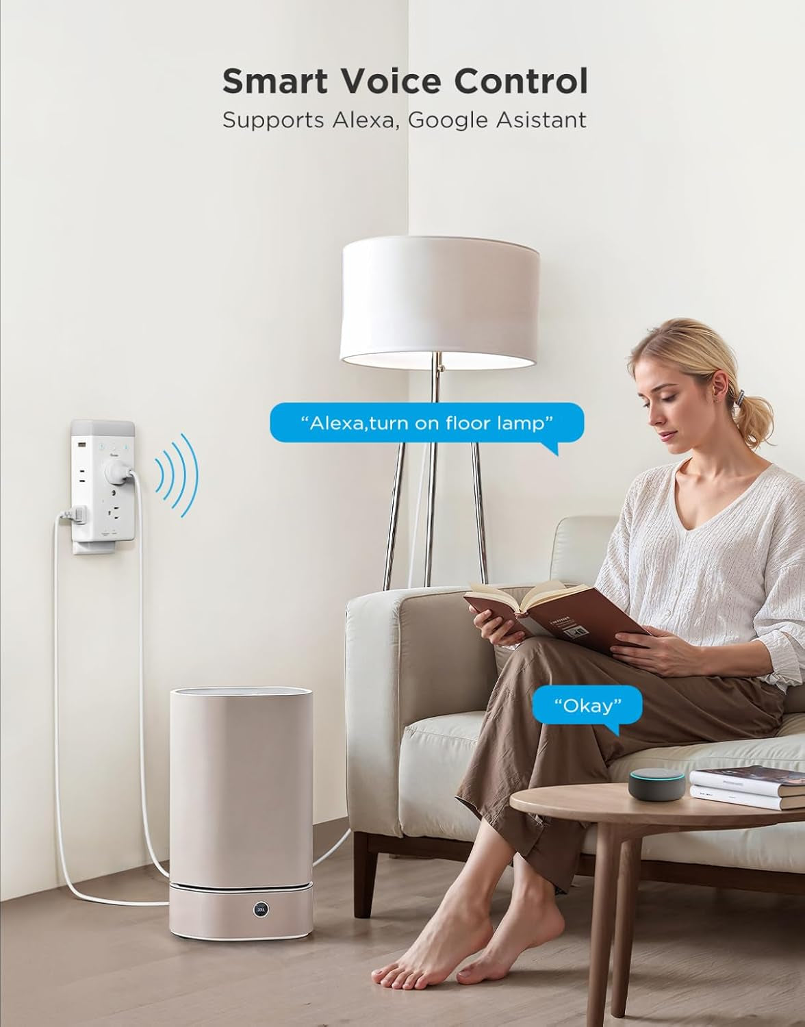 Govee Smart Plug Outlet Extender with RGB Night Light and Triple Socket Design
