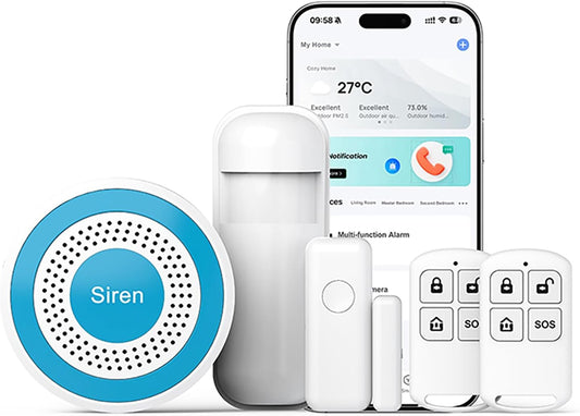 Professional Home Security System with Smart Life and Tuya Instant App Alerts, Wi-Fi and 4G Compatibility, Alexa and Google Integration, DIY Alarm System Kit with Door/Window and Motion Sensors for Apartments