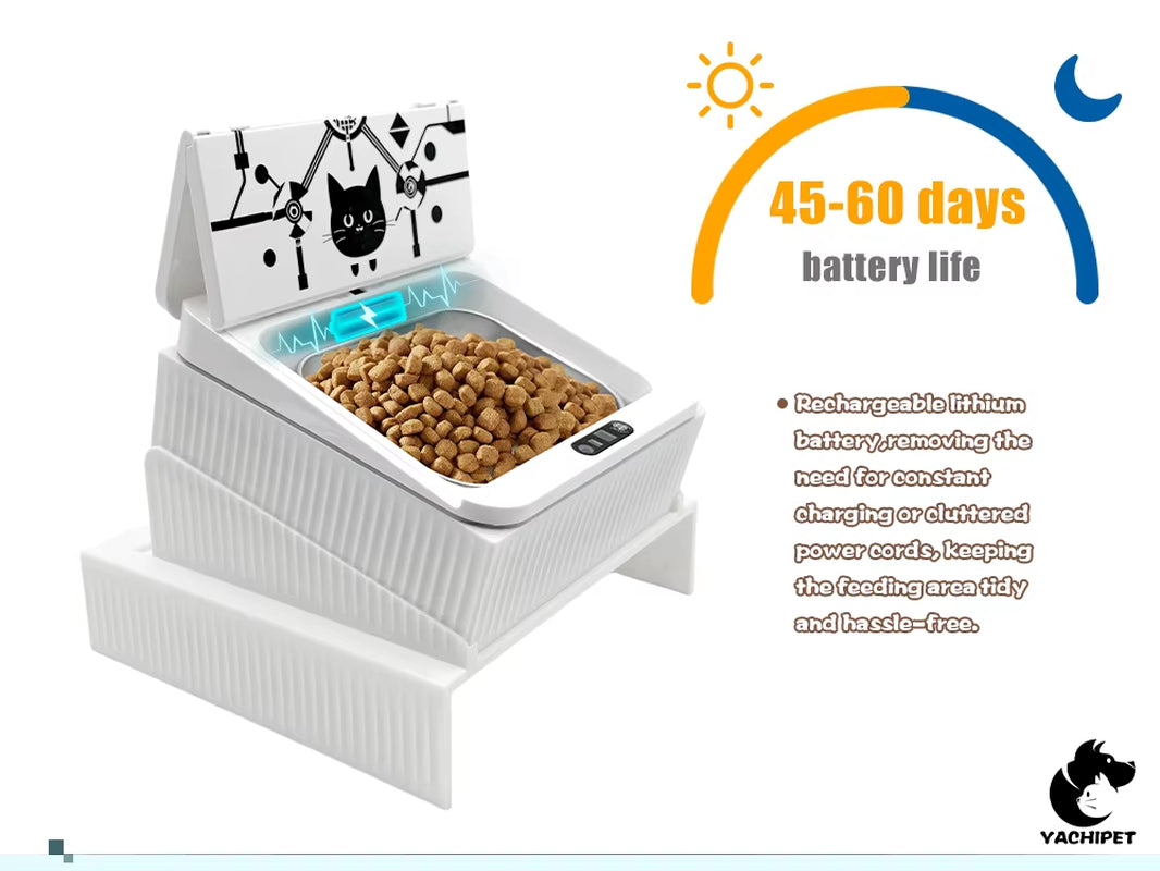 New Tech Microchip Cat Feeder | Smart Infrared Auto-Opening Pet Bowl with Sealed Lid & Cervical Design
