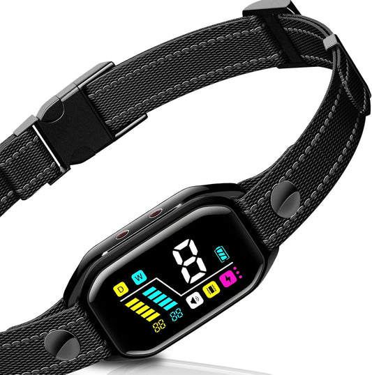 Revolutionary 2025 Smart Bark Collar: Track, Train, and Tame Excessive Barking in Dogs 8-130 lbs with 9 Sensitivity Levels and 4 Shock Settings