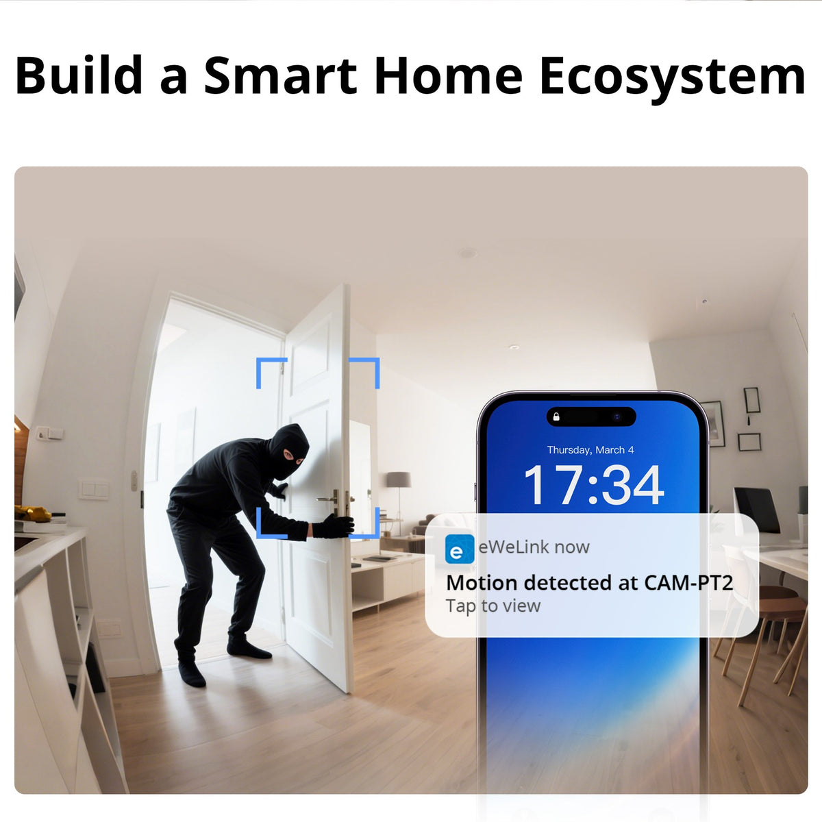 SONOFF Wi-Fi Smart Security Camera Night Vision 360° View Human Motion Detection