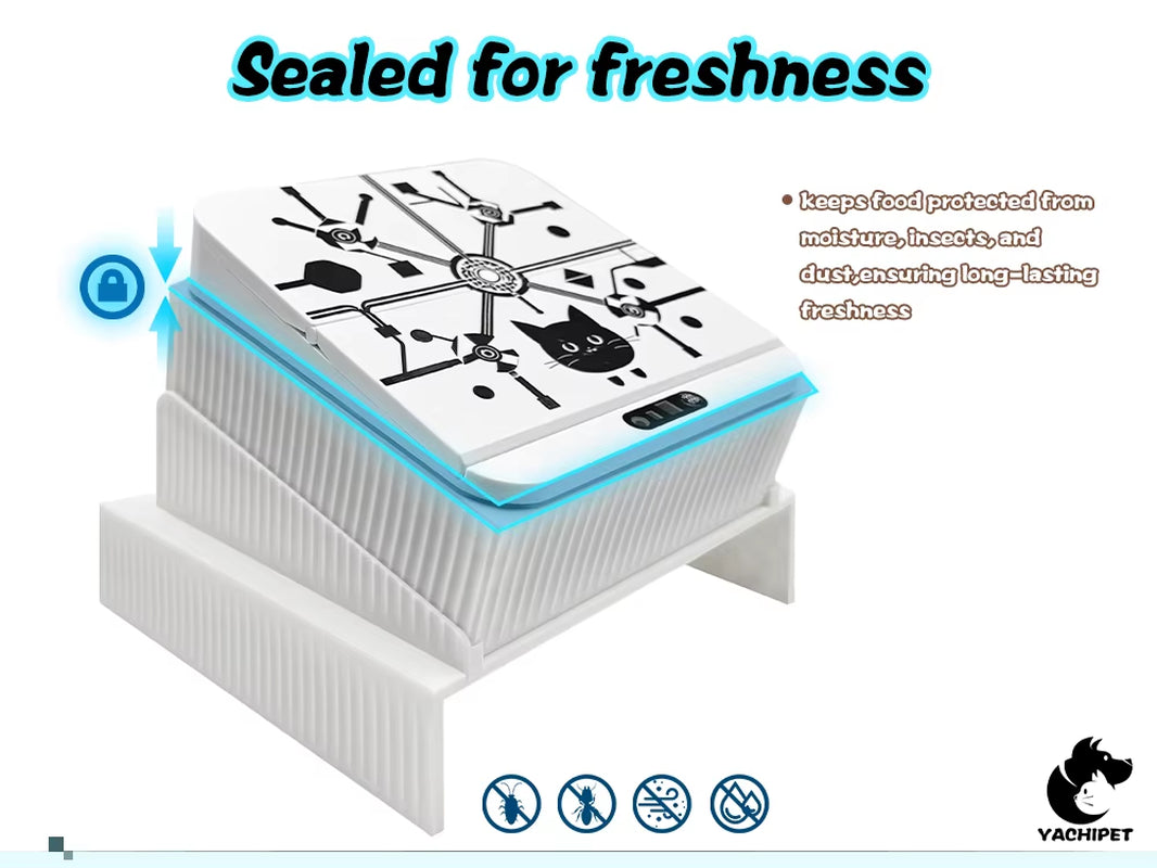 New Tech Microchip Cat Feeder | Smart Infrared Auto-Opening Pet Bowl with Sealed Lid & Cervical Design