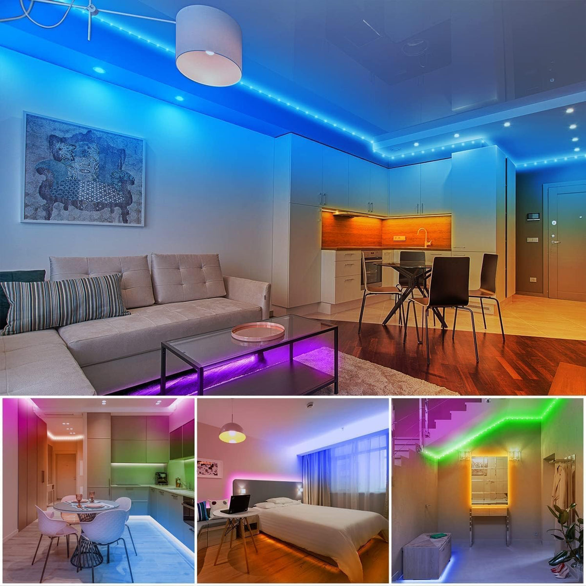 Led Lights for Bedroom 400Ft, Smart Led Strip Lights with App Control Remote, RGB LED Light Strips, 24V Led Strip Lights for Room and Holiday Decoration(4 Rolls of 100Ft)