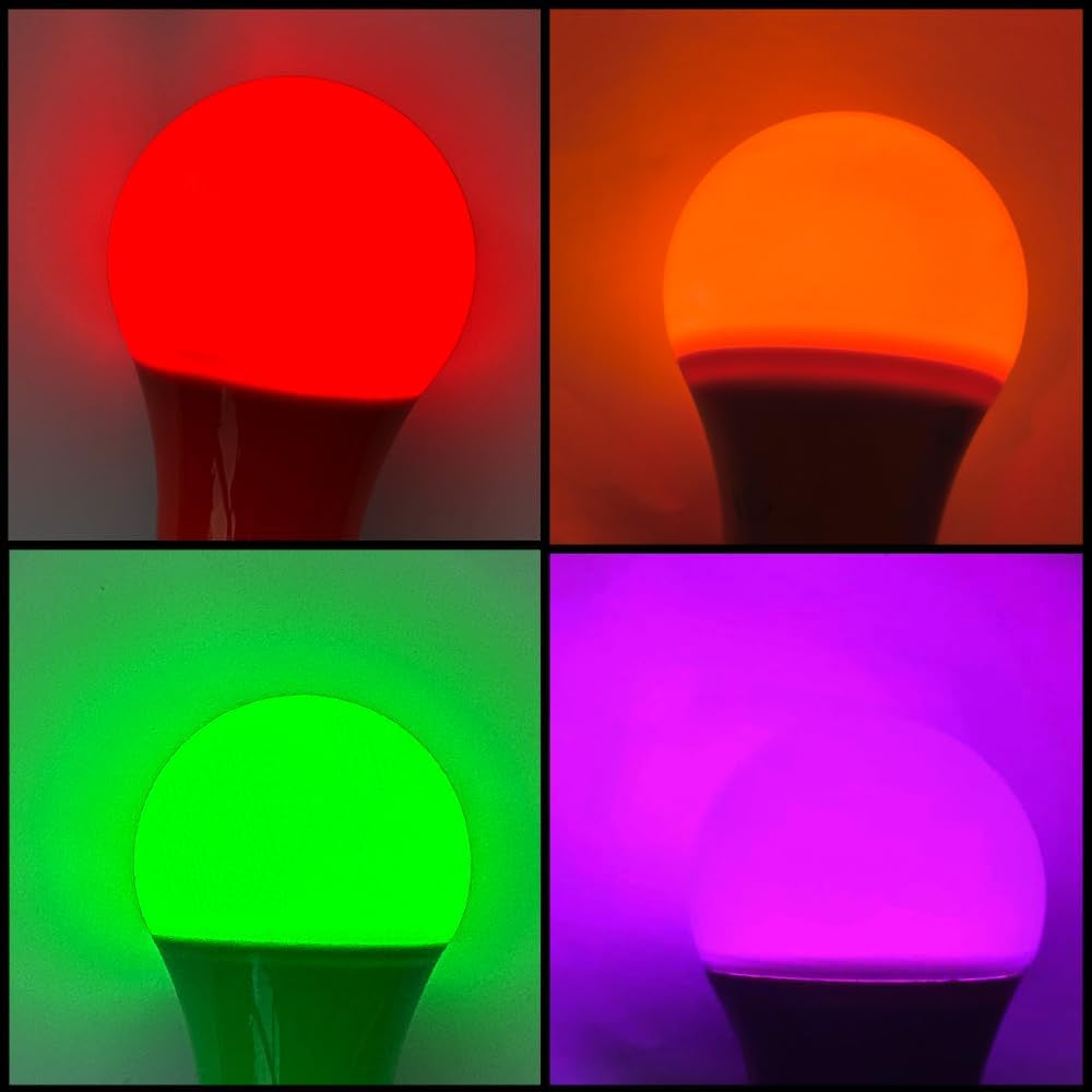 6 Pack 9W 120V E26 Base A19 LED Orange Light Bulb for Halloween Lighting