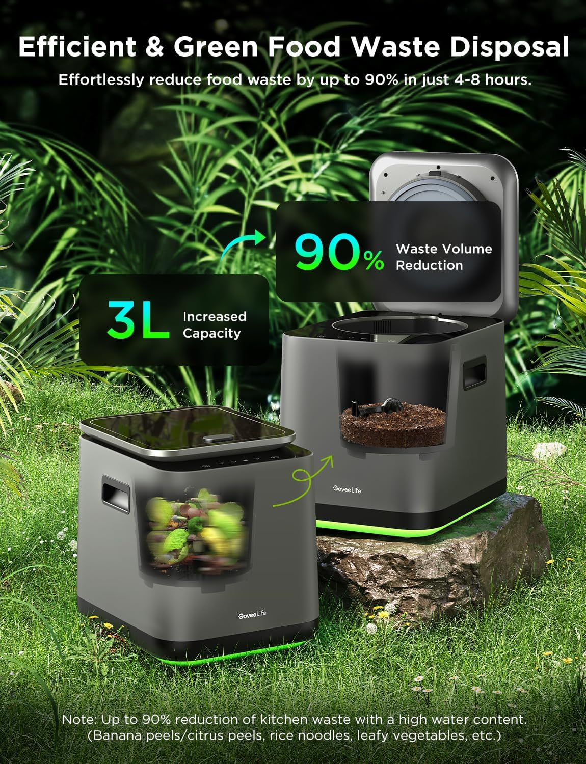 Transform Your Kitchen Waste into Nutrient-Rich Fertilizer with the GoveeLife Enhanced Electric Composter