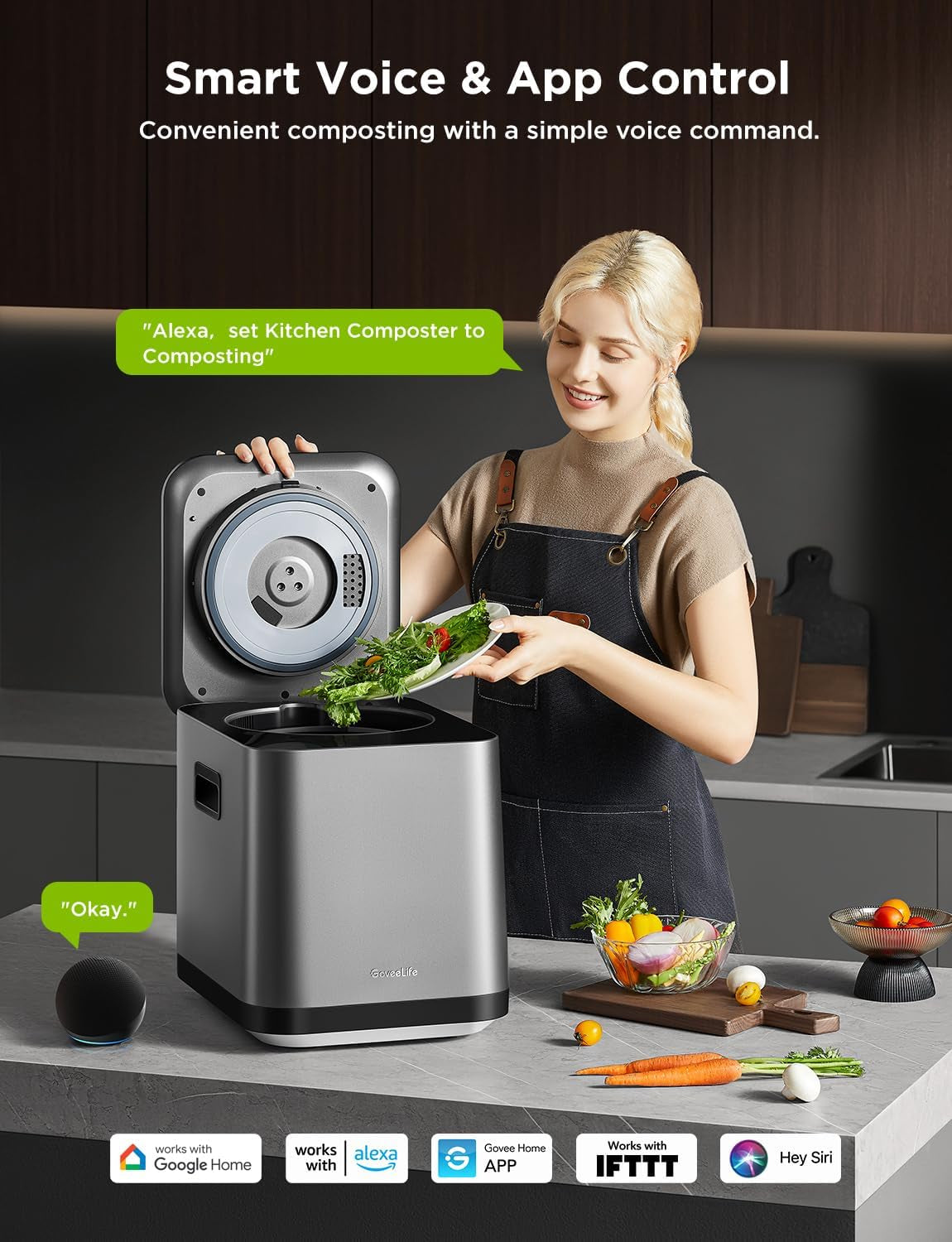 Transform Your Kitchen Waste into Nutrient-Rich Fertilizer with the GoveeLife Enhanced Electric Composter