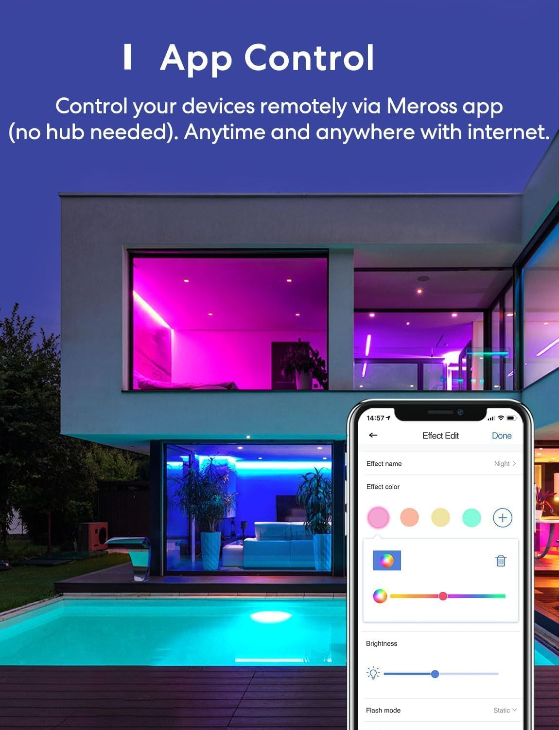 Smart LED Strip Lights, 16.4Ft, Work with Apple Homekit
